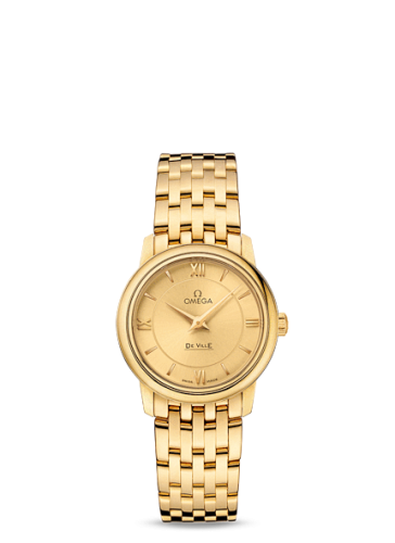 Omega De Ville Prestige Quartz 27.4 Yellow Gold / Champagne / Bracelet